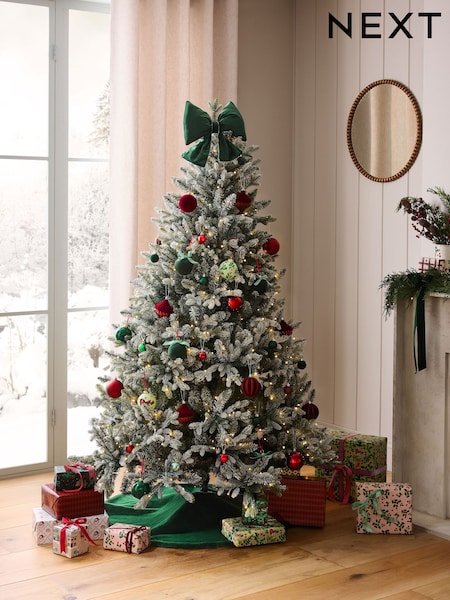 Snowy Grand Fir Pre Lit Christmas Tree