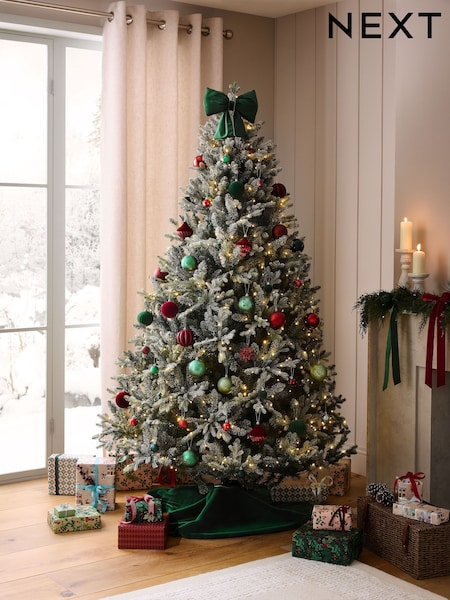 Snowy Grand Fir Pre Lit Christmas Tree