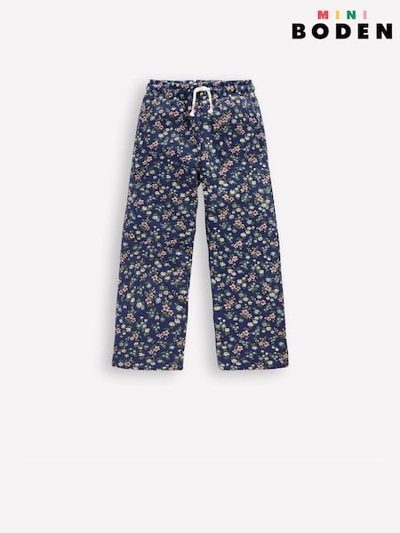 Boden Blue Wide Leg Printed Joggers (G81282) | £25 - £29
