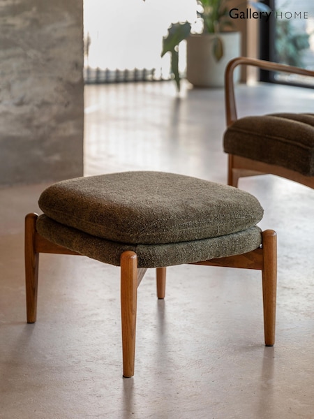 Gallery Home Green Boucle Datsun Footstool (G81513) | £215