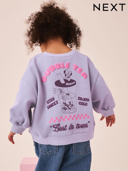 Lilac Purple Minnie Mouse Bubble Tea - Minnie Mouse Sweatshirt (3mths-7yrs)