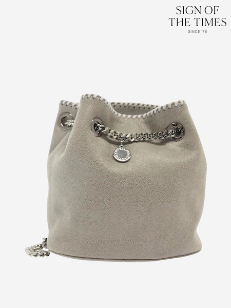 Sign of the Times Grey Stella Mccartney Faux-Leather Chain Bucket Bag (G81875) | £431