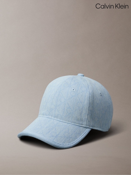 Calvin Klein Blue Burnout Emblem Logo Denim Cap (G82268) | £40