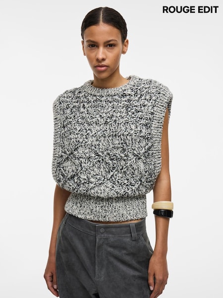 Rouge Edit Grey Sleeveless Knit Vest (G82271) | £75