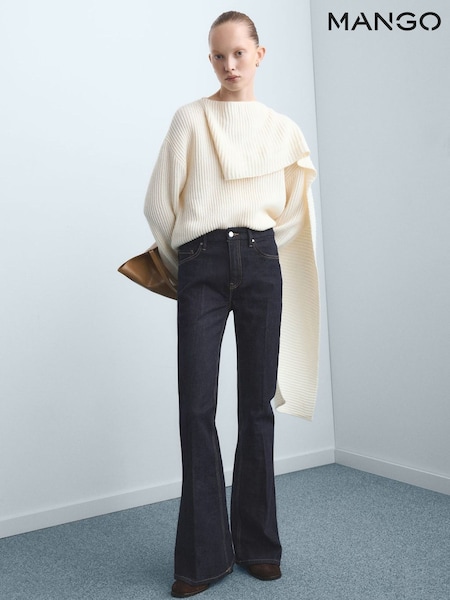 Mango Black High Waist Flared Jeans (G82437) | £40