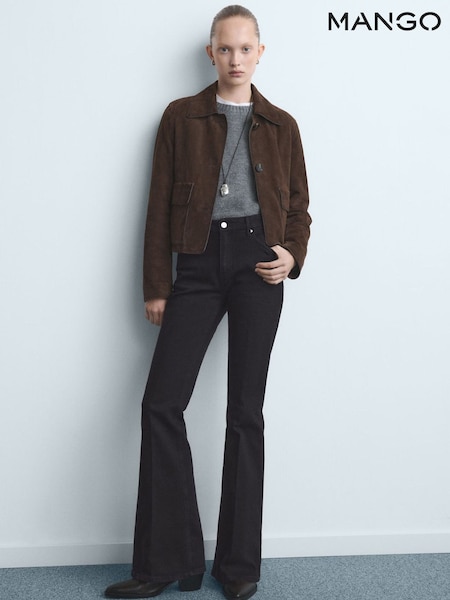 Mango Brown High Waist Flared Jeans (G82438) | £40