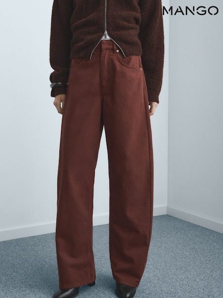 Mango Brown Regular Waist Balloon Jeans (G82443) | £50