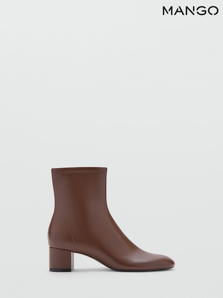 Mango Brown Round Toe Ankle Boots (G82473) | £50