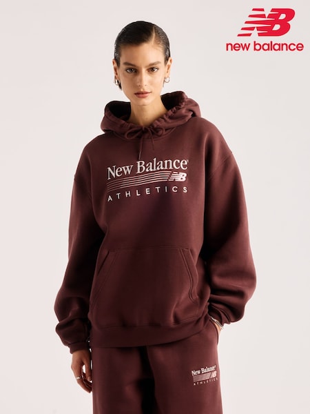 Brown - New Balance Trackside Fleece Hoodie