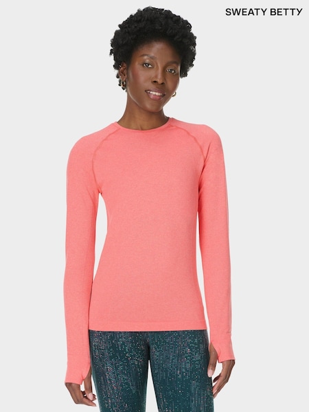 Sweaty Betty Orange Athlete Seamless Workout Long Sleeve Top (G83489) | £55