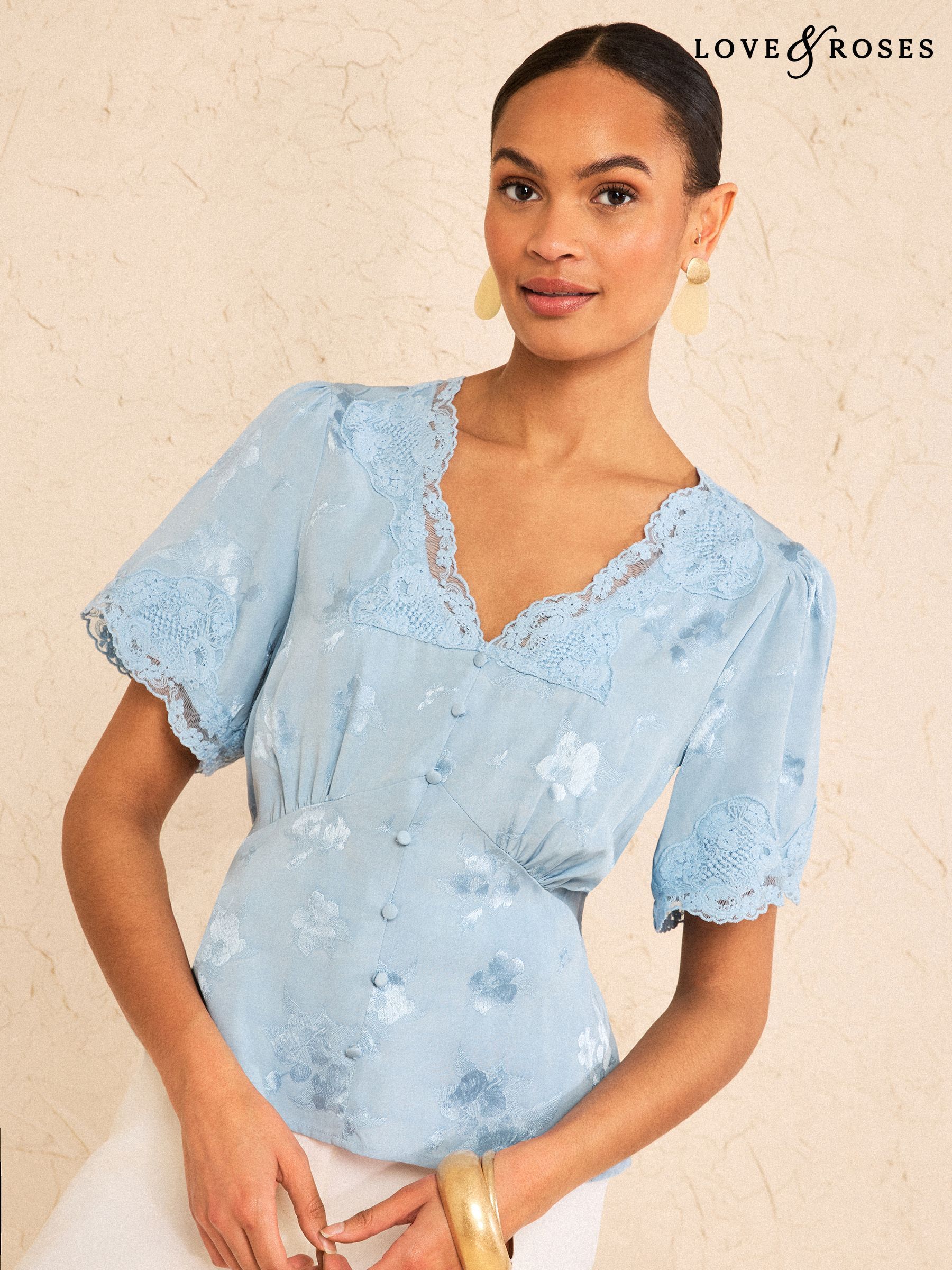 Buy Women's Blouses Blue Lace Tops Online | Next UK