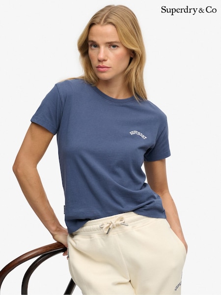 Superdry Blue Essential Logo Fitted T-Shirt (G84045) | £20