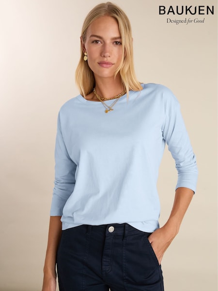 Baukjen Blue Montrose Cotton Relaxed Top (G84088) | £65