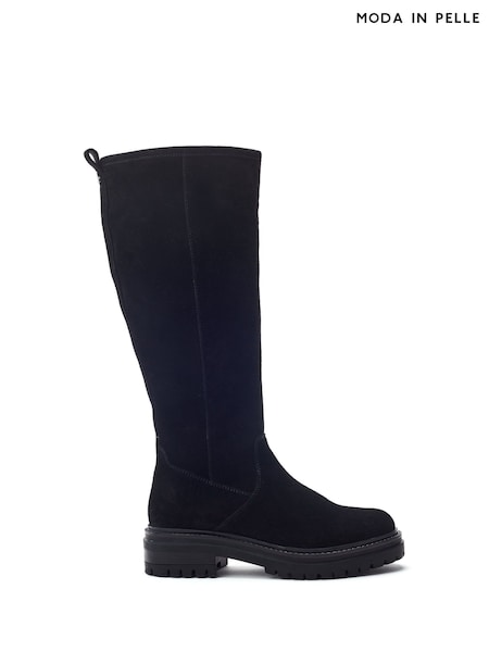Moda in Pelle Black Rakeela Chunky Sole Long Boots (G84146) | £129