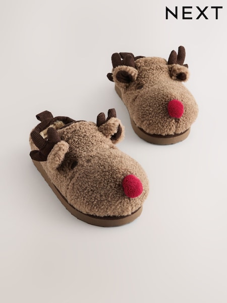 Brown Reindeer - Novelty Slippers