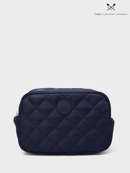Crew Clothing Blue Quilted Nylon Washbag (G84550) | £29