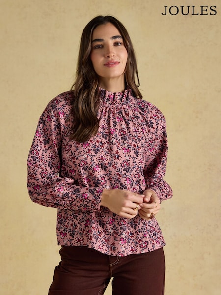 Pink Floral - Joules Amber Tie Blouse