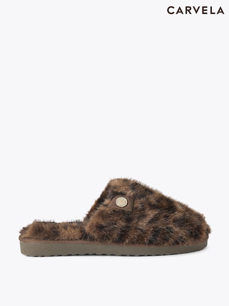 Carvela Brown JACKPOT FUR Slippers (G84836) | £69