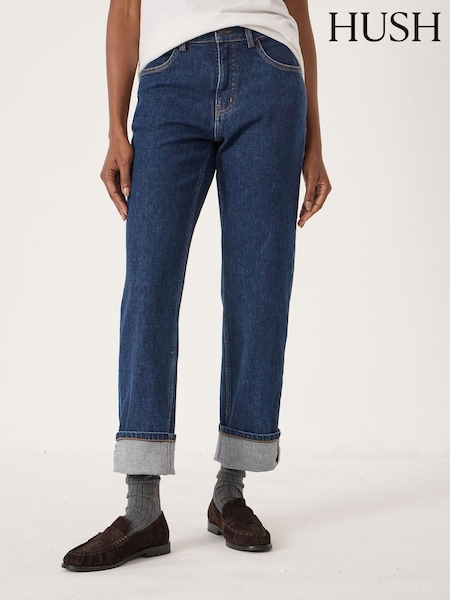 Hush Dark Blue Agnes 2.0 Turn Up Jeans (G84940) | £90