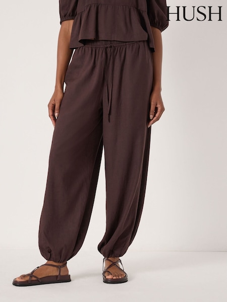 Hush Brown Tove Linen Balloon Beach Trousers (G84945) | £80