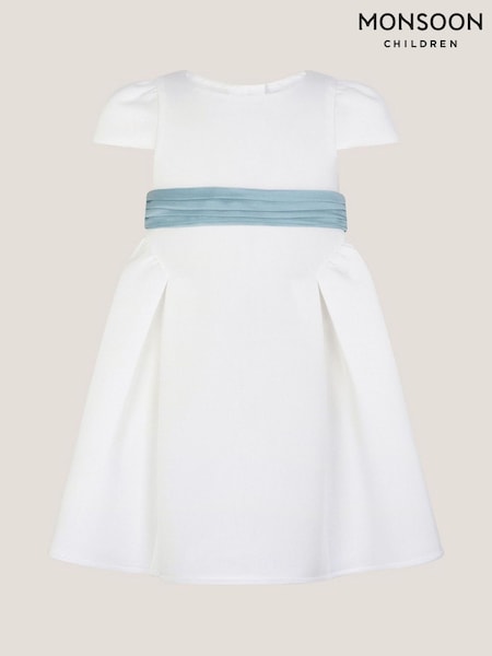 Monsoon Cream Baby Polly Cap Sleeve Bow Party Dress (G84988) | £47 - £52
