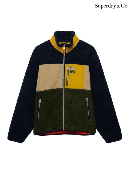 Blue - Regular Superdry Colour Block Retro Zip Fleece