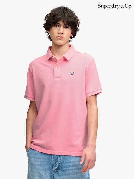 Light Pink - Regular Superdry Vintage Destroy Polo Shirt