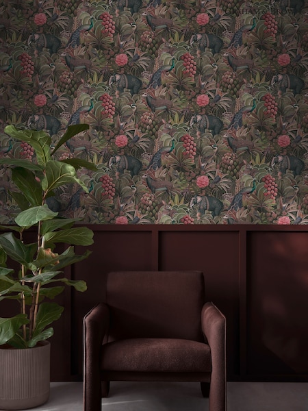 Graham & Brown Damson Jungle Jamboree 10M Wallpaper (G85552) | £85