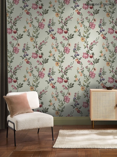 Graham & Brown Sage Allurium 10M Wallpaper (G85556) | £85