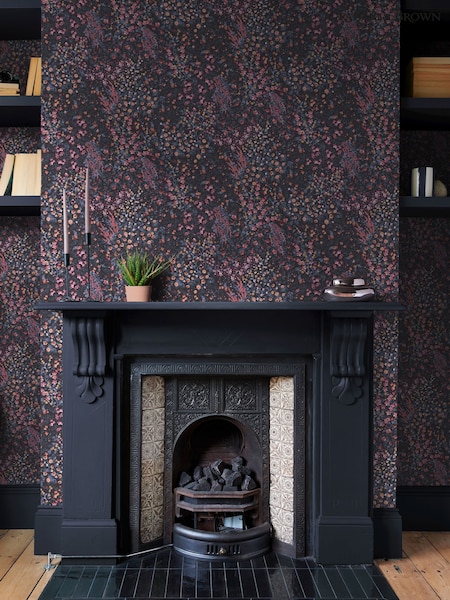 Graham & Brown Blue Pink Painterly Flora 10M Wallpaper (G85565) | £85