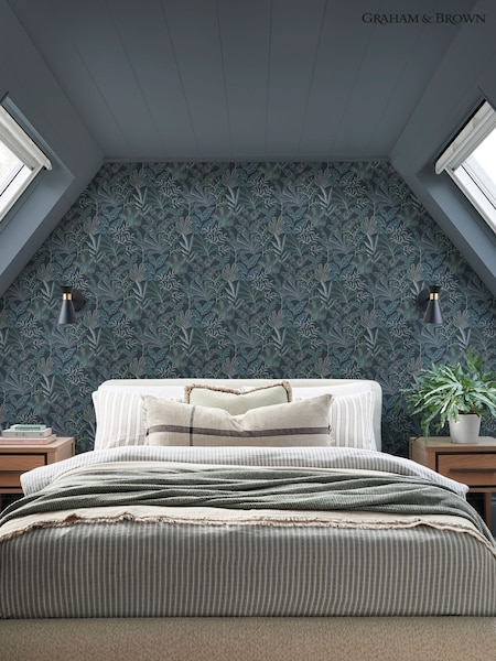 Graham & Brown Navy Vendura Weave 10M Wallpaper (G85575) | £85