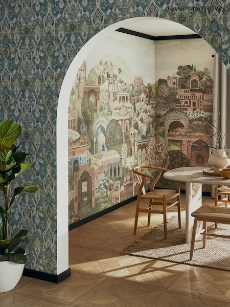 Graham & Brown Soft Green The Lost City Fixed Size Mural 4m x 2.5m (G85743) | £300