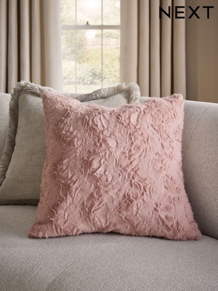Faux Fur Cosy Swirl Cushion