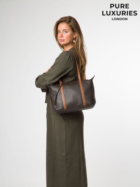 Pure Luxuries London Niva Leather Tote Bag (G85908) | £49