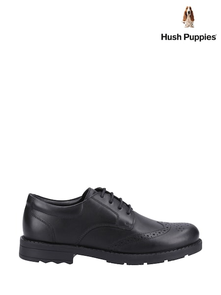 Hush Puppies Black Brian Junior Shoes (G86069) | £51