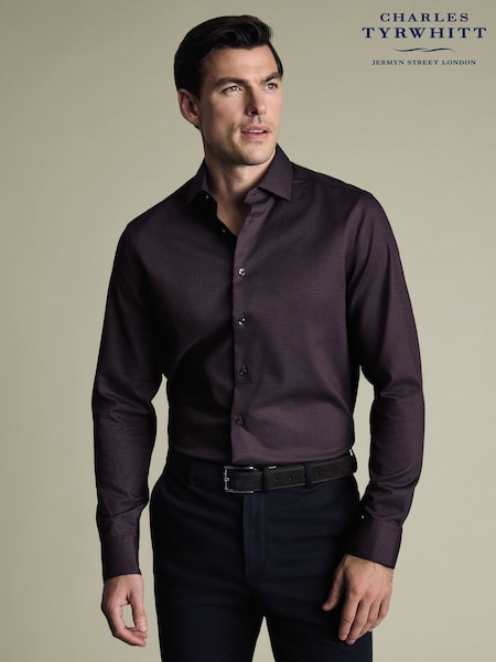 Charles Tyrwhitt Red Non-Iron Stretch Texture Shirt (G86071) | £75