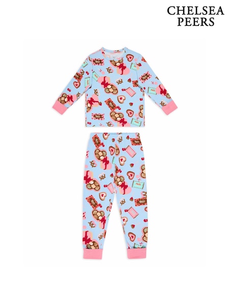 Chelsea Peers Blue Chocolate Box Print Long Pyjamas Set (G86929) | £20