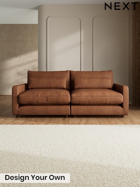 Monza Faux Leather Easy Clean/Chestnut Brown - N Premium Farndon Grand Relaxed Sit