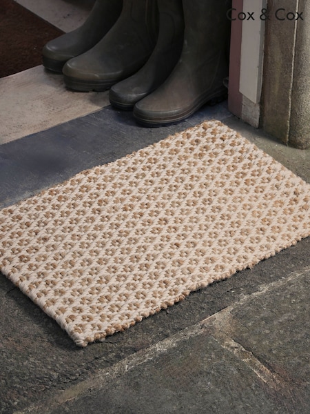 Cox & Cox Natural Geometric Jute Doormat (G87492) | £22