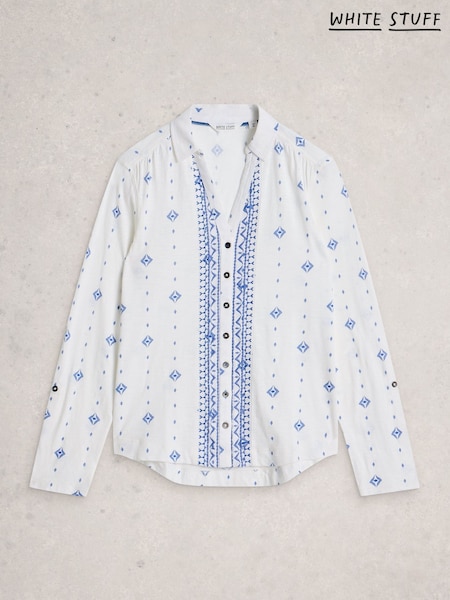 White Stuff Pearl White Annie Jersey Shirt (G87742) | £49