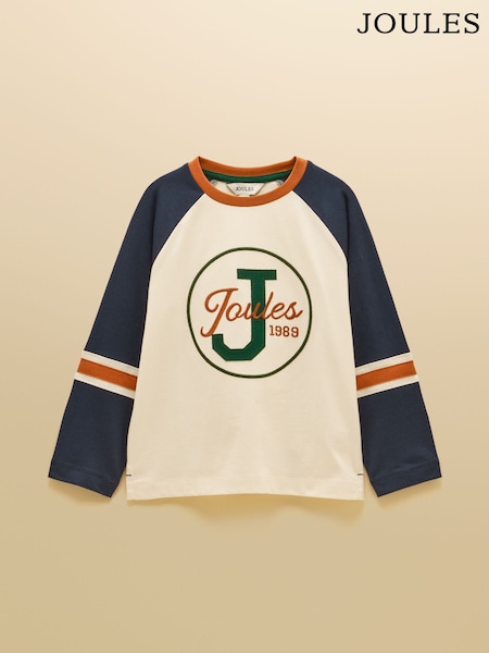 Cream - Joules Boys' Bennett Raglan Long Sleeve Top