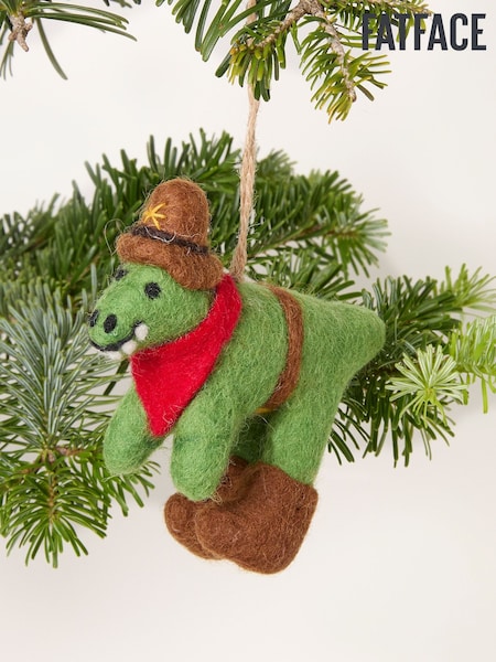 Fatface Cowboy Dinosaur Felt Christmas Decoration