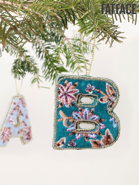 Fatface Alphabet Embroidered Christmas Decoration