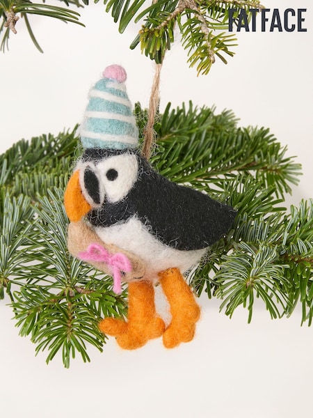 Fatface Party Puffin Felt Christmas Decoration