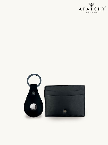 Apatchy Black Leather AirTag and Cardholder Gift Set (G88790) | £46