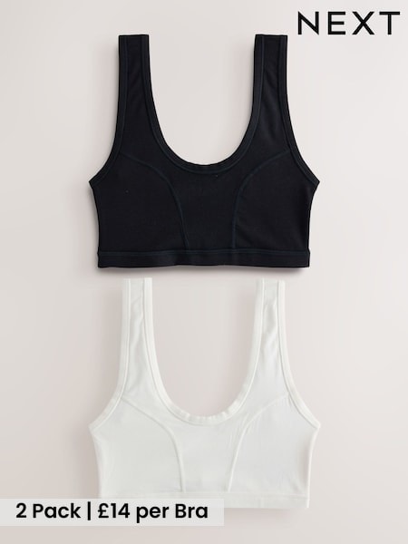 Black/Cream - Kind To Skin Bras 2 Pack