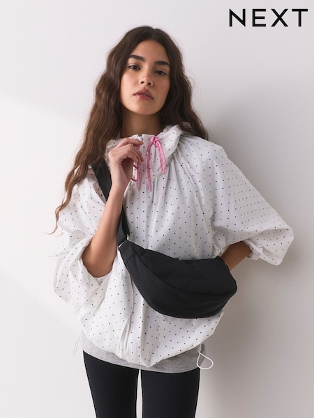 Black - Nylon Sling Cross-body Bag