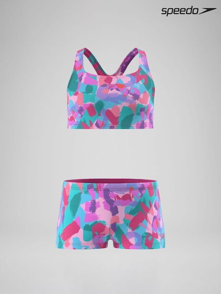 Pink - Speedo Print Racerback Bikini Set