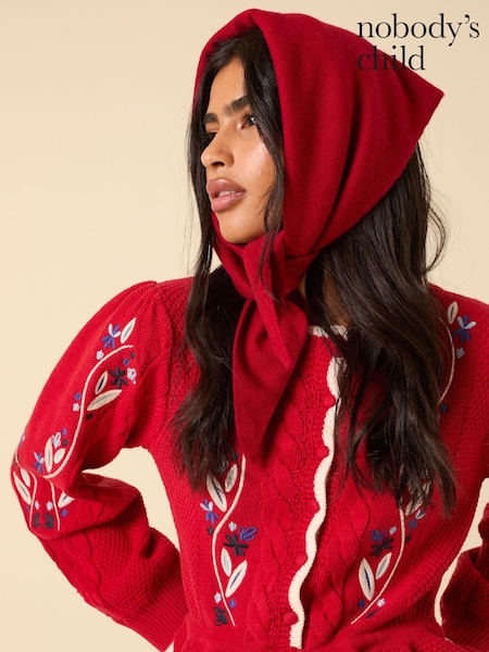 Nobodys Child Red Small Triangle Scarf (G88982) | £29