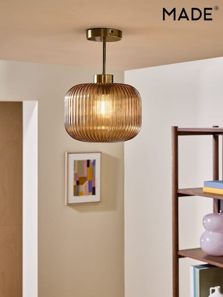 Made.com Briz Ribbed Glass Ceiling Light